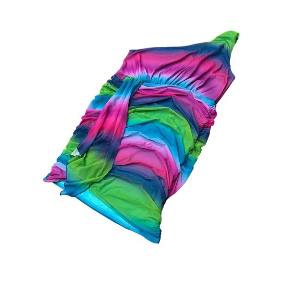 Fashion To Figure Multicolor One-Shoulder Dress Size 3 Polyester Spandex Blend - Picture 3 of 7